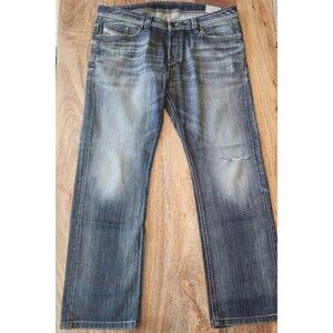 Diesel Viker Jeans Mens 36x30 Blue Wash 0085K Stretch Regular Straight Denim